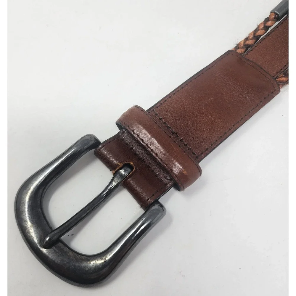 Avignon Genuine Leather Belt Women's M Brown Concho Plates Boho Western